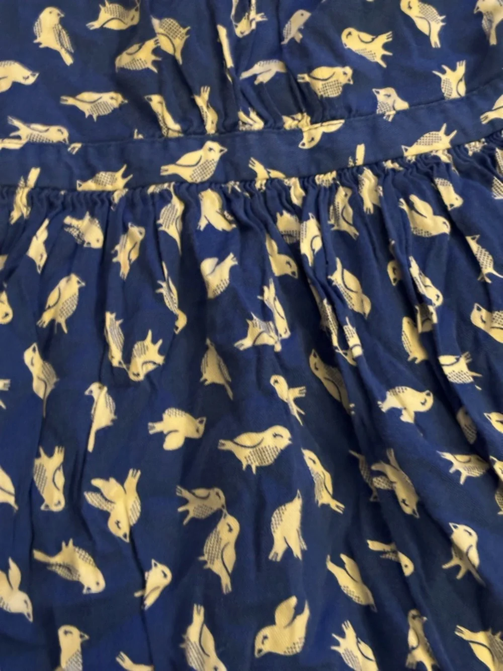 Carter's Blue Sleeveless Cotton Rayon Dress White Birds Novelty Print size 4
